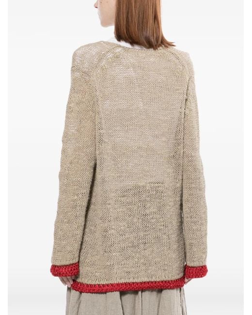 Comme des Garçons Natural Open Knit Round Neck Jumper