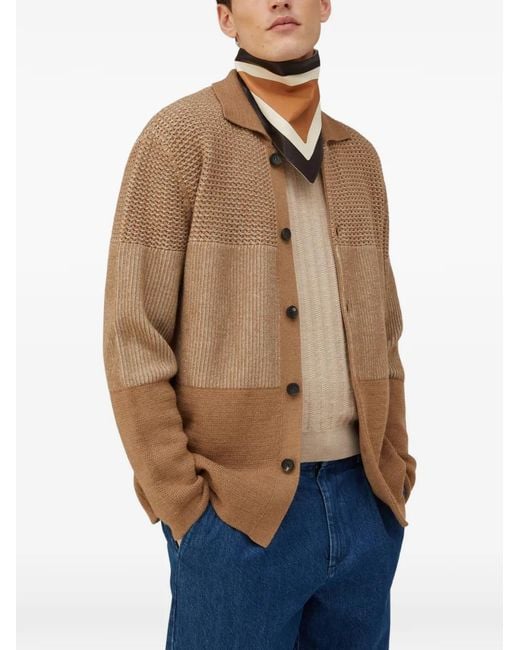 RETORI Natural Bicolor-Effect Cardigan for men