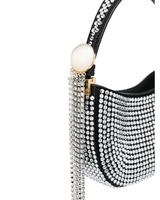 Magda Butrym White Crystal-Embellished Shoulder-Bag