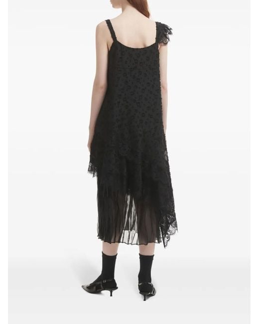 B+ AB Black Lace-Trimmed Midi Dress