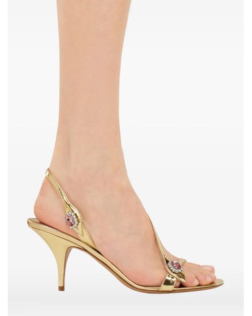 Ferragamo Natural Crystal-Embellished Sandals