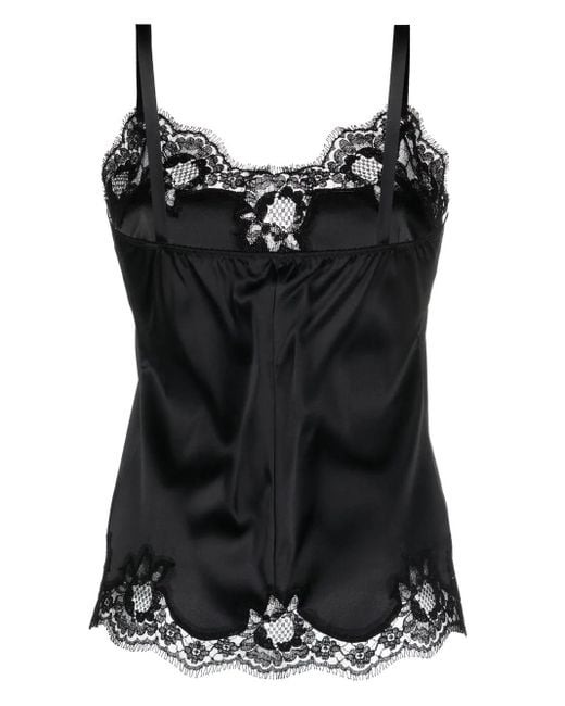 Dolce & Gabbana Black Dolce&gabbana Lace Trim Camisole