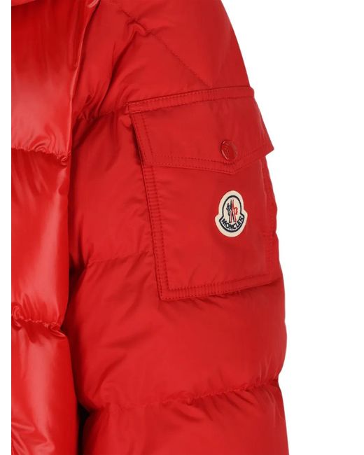 Moncler Red Maya Quilted Hooded Down Jacket for men