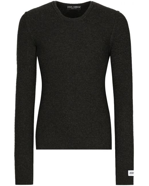 Jersey con parche del logo Dolce & Gabbana de hombre de color Black