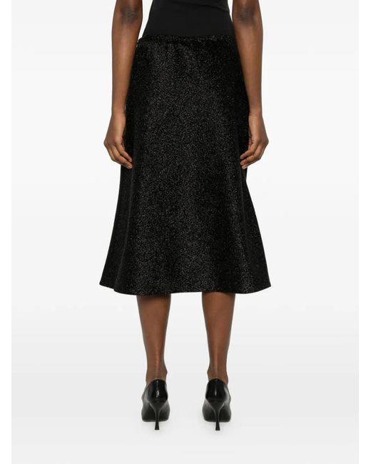 Jil Sander Black Elasticated Midi Skirt