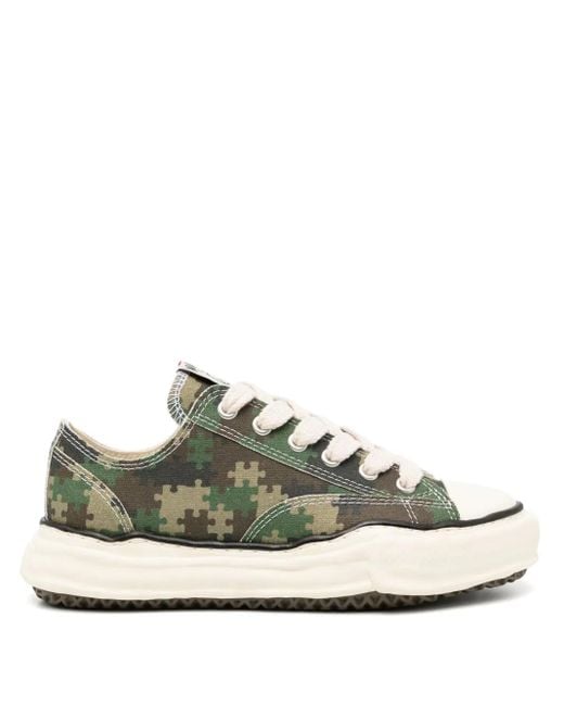 Maison Mihara Yasuhiro Green X Peace And After Puzzle Camo Peterson Sneakers