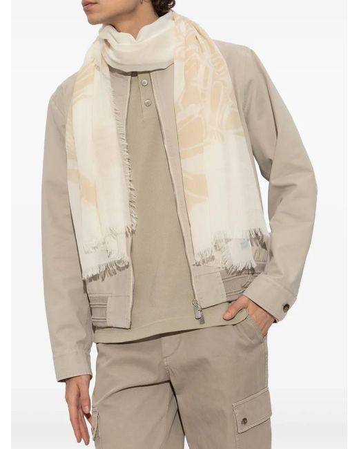Burberry Natural Ekd Wool Scarf