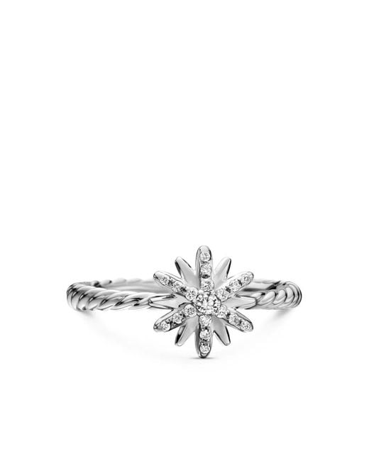 David Yurman White Petite Starburst Ring Aus Sterlingsilber 10Mm