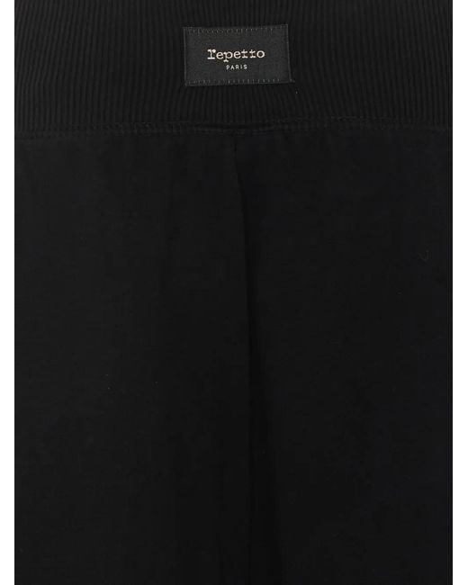 Repetto Black Logo-Patch High-Waisted Track Pants