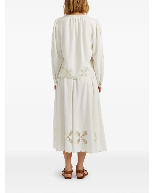 Chinti & Parker White Broderie Shirt