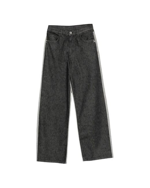Patrizia Pepe Gray Bi-Colour Wide-Leg Jeans