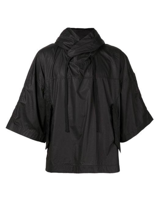 Julius Black Hooded Ripstop Pullover Jacket for men