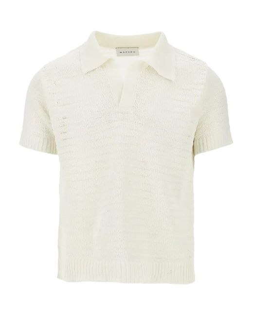 MARSĒM Gebreid T-Shirt in het White voor heren