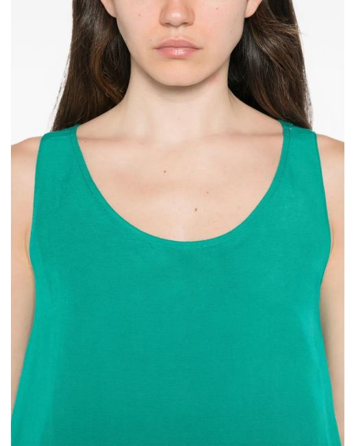 MOUTAKI Green Scoop-Neck Sleeveless Blouse