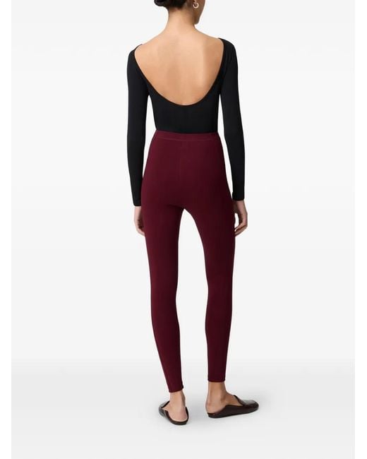 Another Tomorrow Red Seamed Leggings
