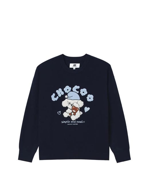 Chocoolate Blue Graphic-Print Jumper