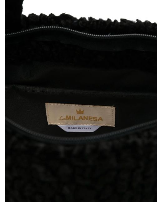 Bolso shopper con efecto texturizado La Milanesa de color Black