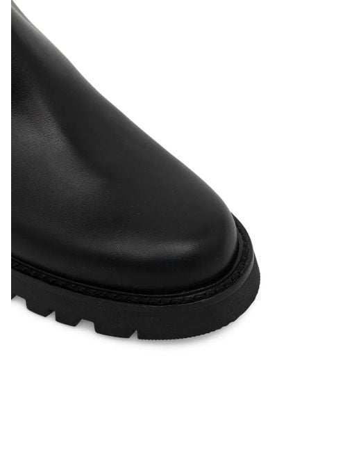 Baldinini Black Leather Knee-High Boots