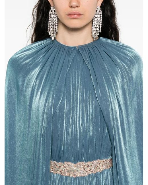 Costarellos Blue Verziertes Jazmin Maxikleid Mit Falten