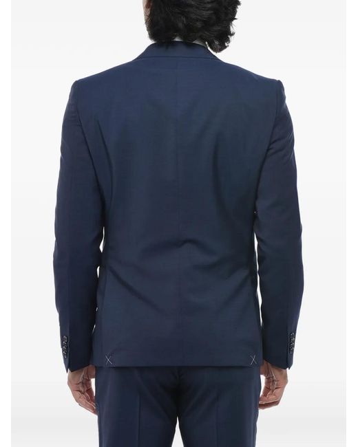 Corneliani Blue Peak-Lapel Single-Breasted Suit for men