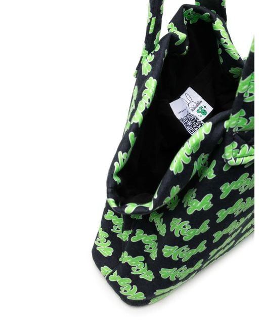 Natasha Zinko Green All-Over High-Print Tote Bag