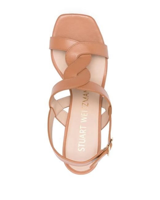 Stuart Weitzman Pink Ibiza 75Mm Leather Sandals
