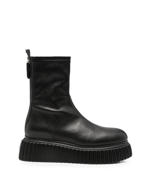 Agl Attilio Giusti Leombruni Black Platform-Heel Ankle Boots