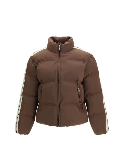 Palm Angels Brown Logo Padded Jacket for men