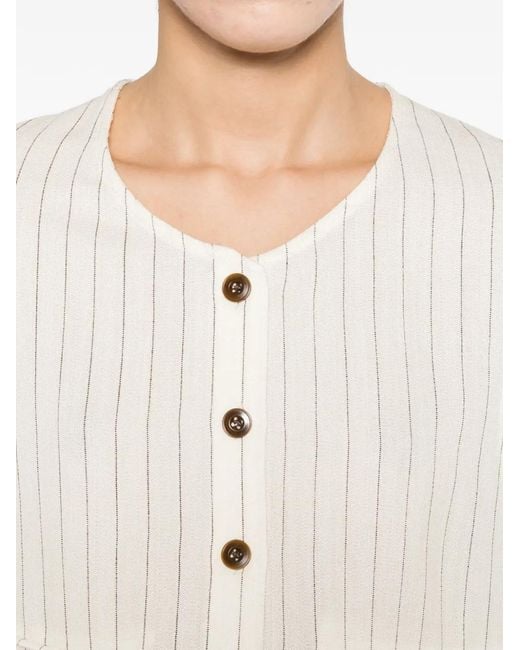 ELEH White Pinstripe Button Jacket