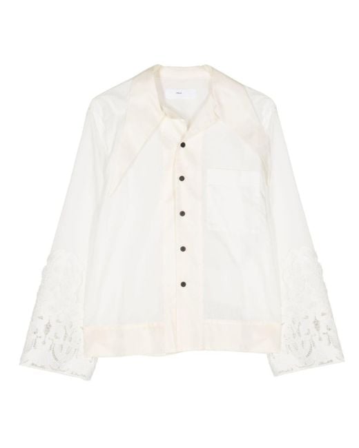Toga White Lace-embroidered Cotton Shirt