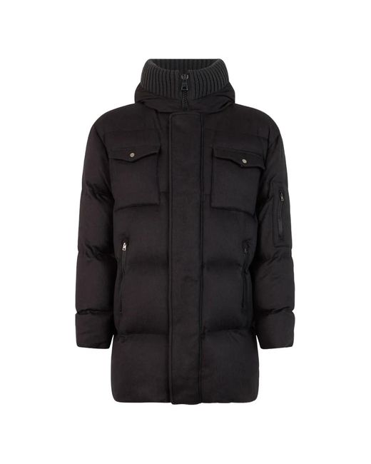 Herno Black Hooded Padded Jacket for men
