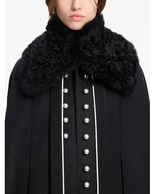 Ann Demeulemeester Black Curled Shearling Collar