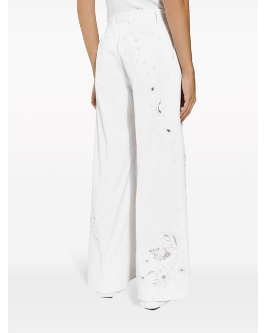 Pantalon à dentelle fleurie Dolce & Gabbana pour homme en coloris White