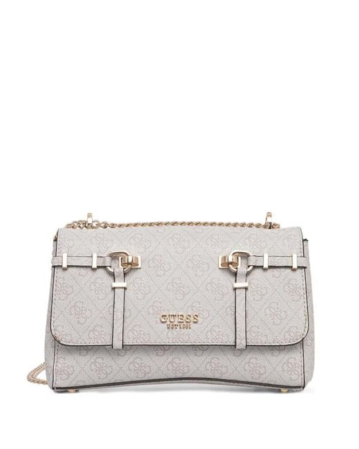 Guess Gray Sac Porté Épaule Leona À Motif Monogrammé