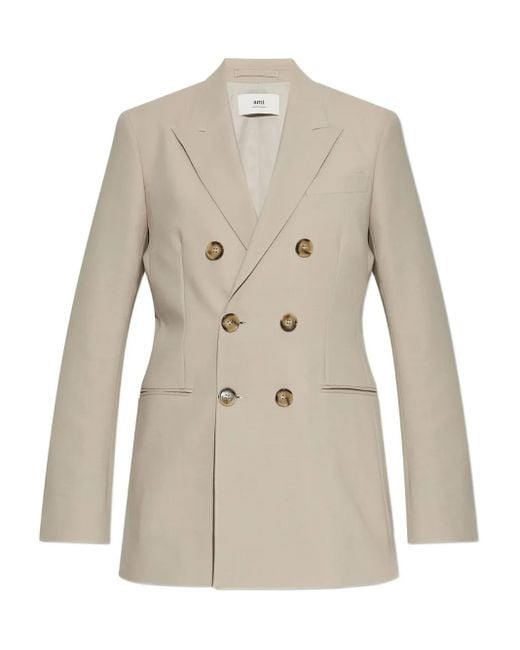 AMI Natural Double-Breasted Jacket