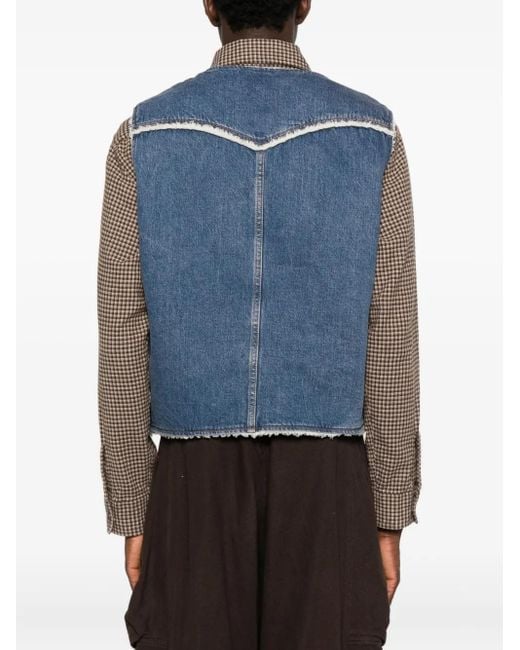 Levi's Blue Denim Vest With Repreve Lining for men