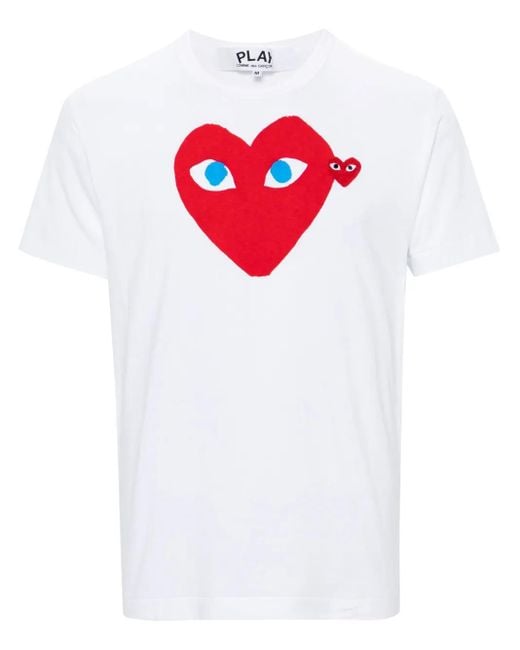 COMME DES GARÇONS PLAY T-shirt Met Hartprint in het White voor heren