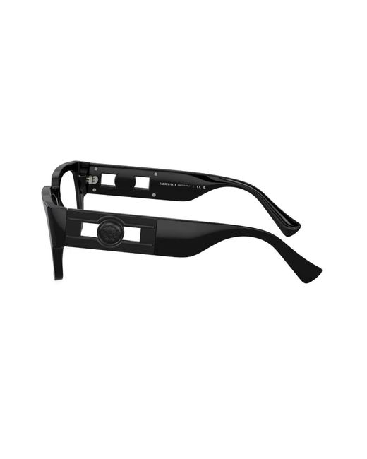 Versace Black Medusa Rectangle-Frame Glasses for men