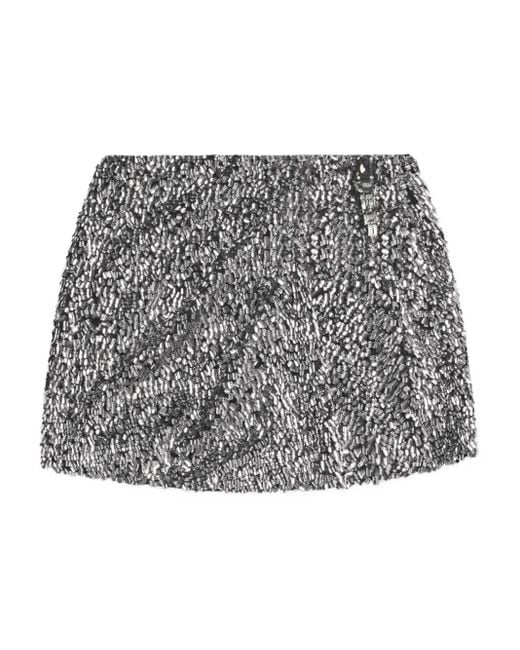 Area Mini-Rok Met Pailletten En Kristallen in het Gray