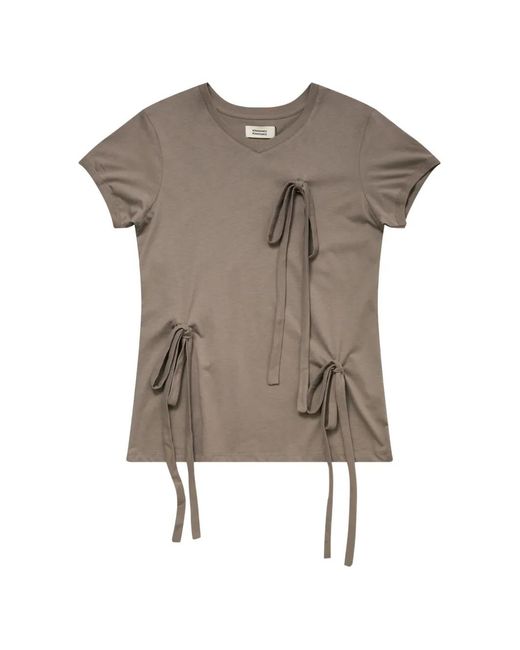 Renaissance Renaissance Gray Bunny Bow-Detail T-Shirt