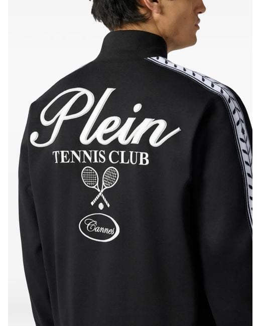 Philipp Plein Black Tracksuit Jacket Tennis Club for men