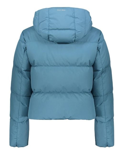 Herno Blue Hooded Puffer Jacket