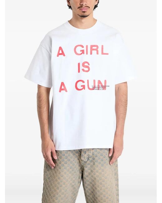 Pleasures White Graphic-Print T-Shirt for men