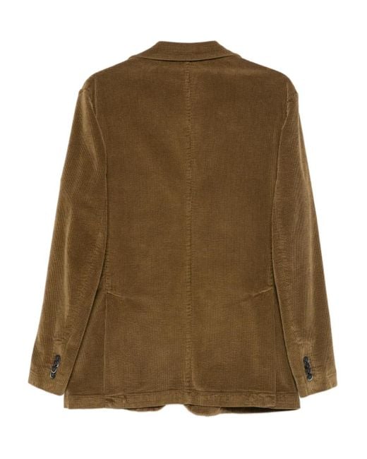 Barena Brown Corduroy Two-Button Blazer for men