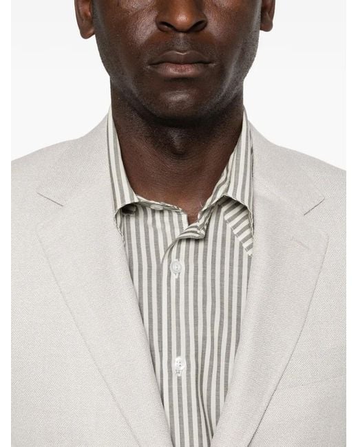 Canali White Blazer À Poche Poitrine for men