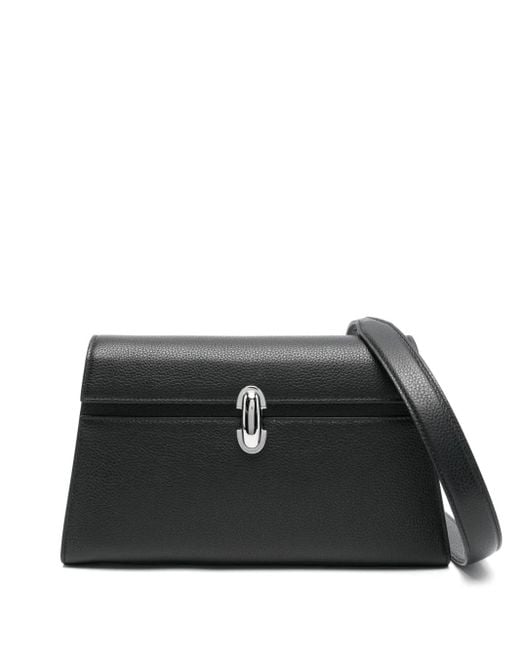 Savette ブラック Symmetry ショルダーバッグ Symmetry Shoulder Bag in Black Grained Leather · Savette