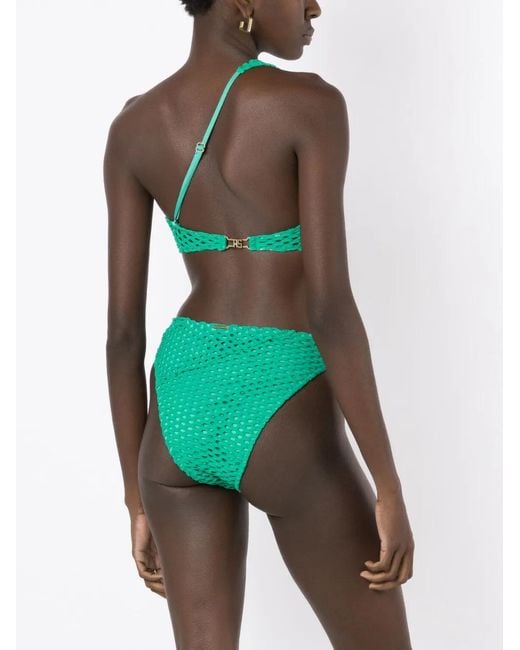 Amir Slama Green One-Shoulder High-Waist Bikini