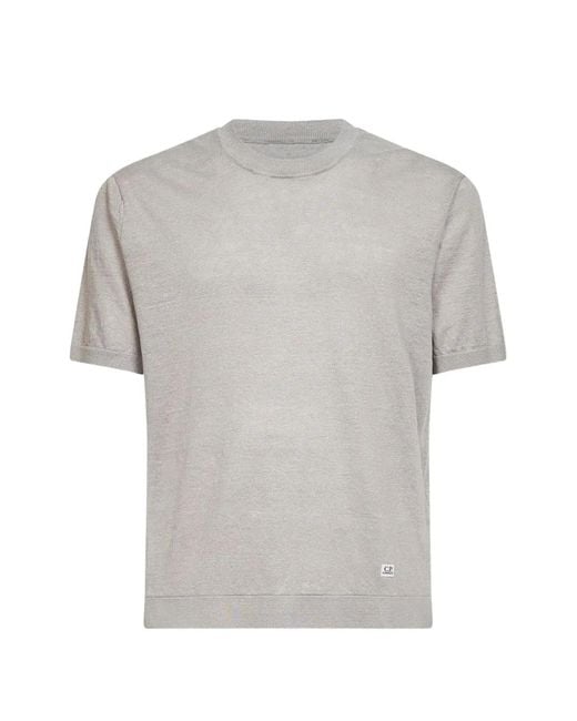 C P Company Gray Short-Sleeved T-Shirt for men