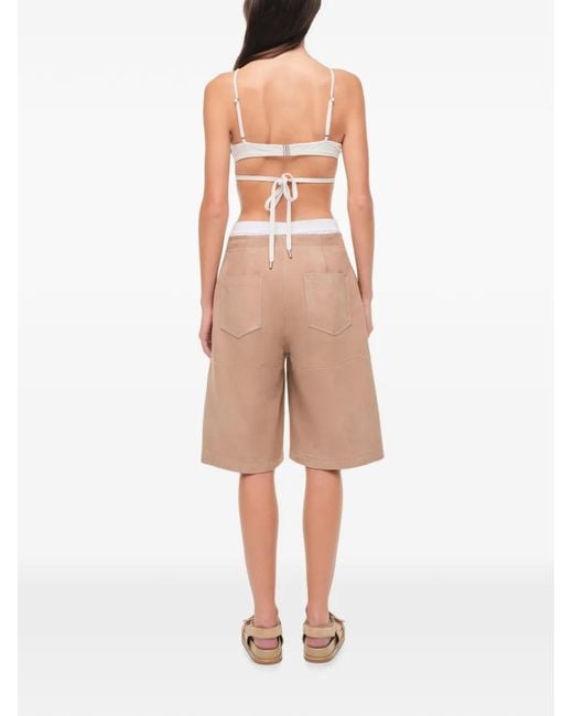 Jonathan Simkhai White Whitaker Leather Shorts