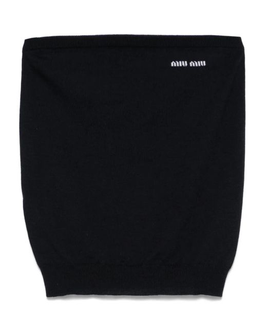 Haut En Laine Vierge Miu Miu en coloris Black